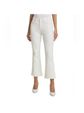 Frame / le crop mini boot blanc snake foil White size 30
